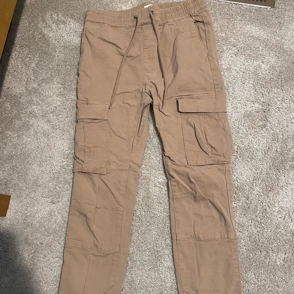 Men’s small- Tan cargo joggers from Pacsun